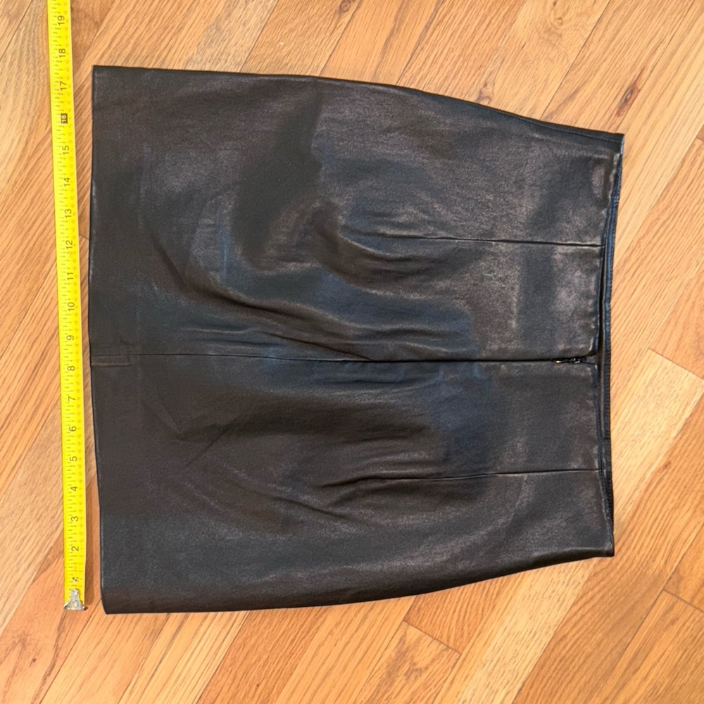 Club Monaco Black Leather Mini Skirt | Size 2 | Worn Once | Like New